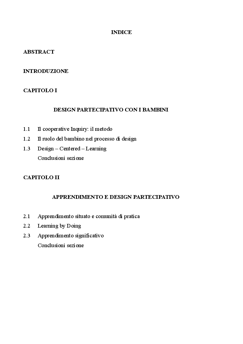 Indice della tesi: Contrada è…Palio è…: un sistema multimediale progettato con e per i bambini, Pagina 1