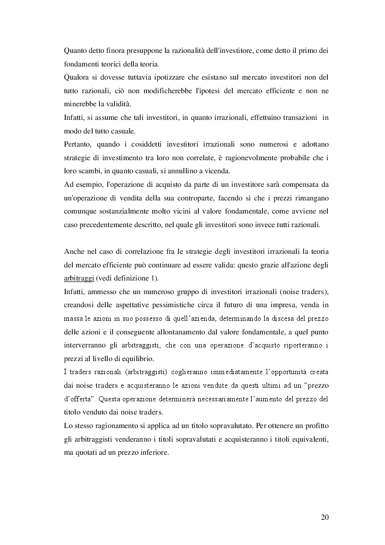 Estratto dalla tesi: Le anomalie di calendario nel mercato azionario italiano