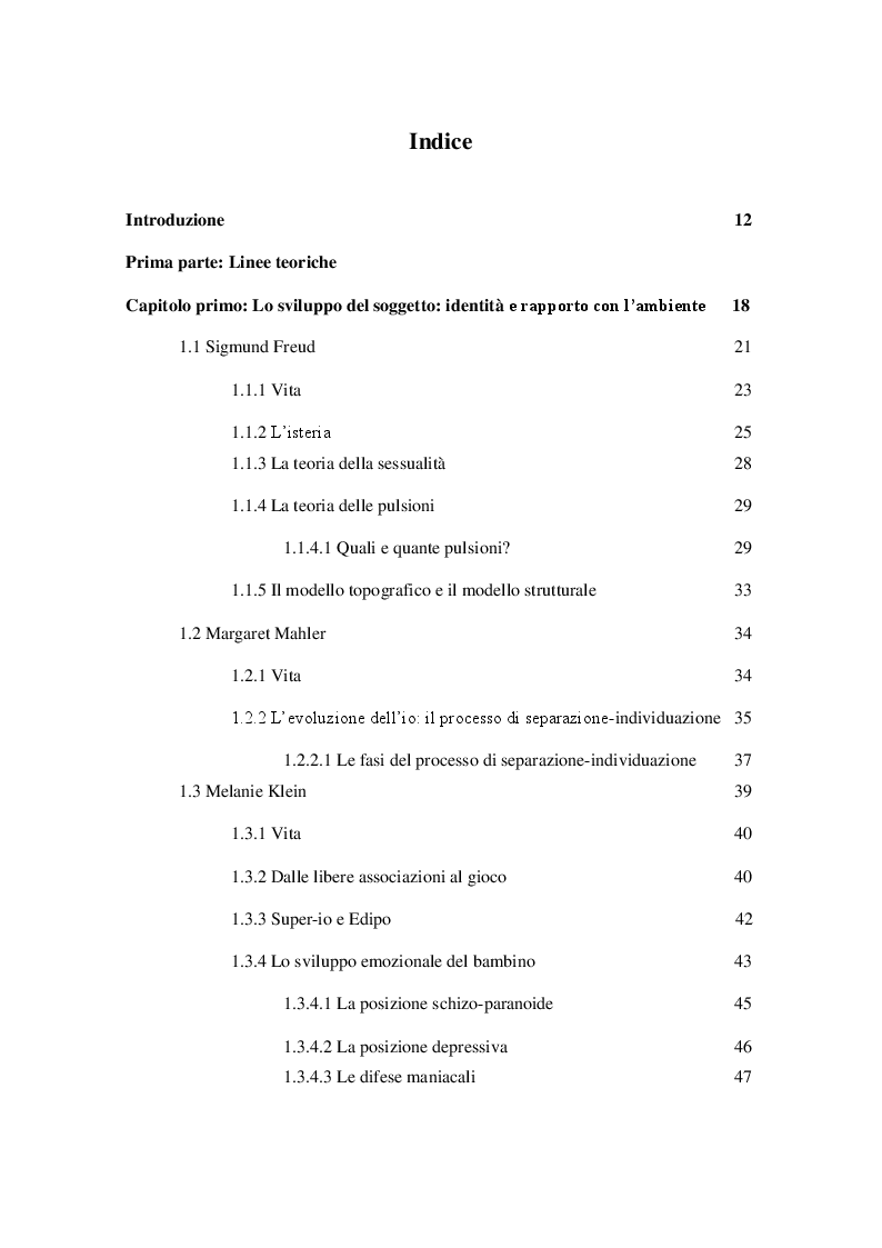 Indice della tesi: Passaggio da coppia amorosa a coppia genitoriale: una ricerca con i futuri padri, Pagina 1