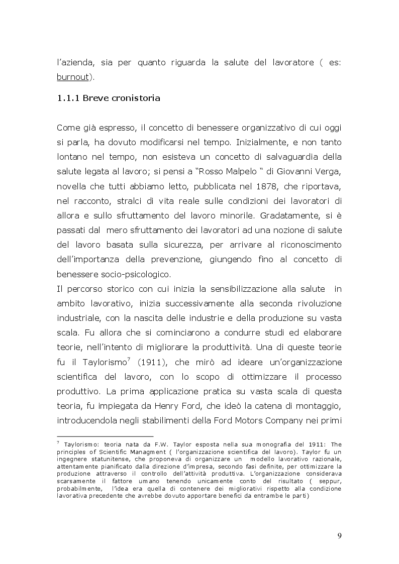 Estratto dalla tesi: Studio evolutivo della storia del gruppo infermieristico di un ambulatorio (ATR) in base al benessere dell'organizzazione e delle cure al paziente