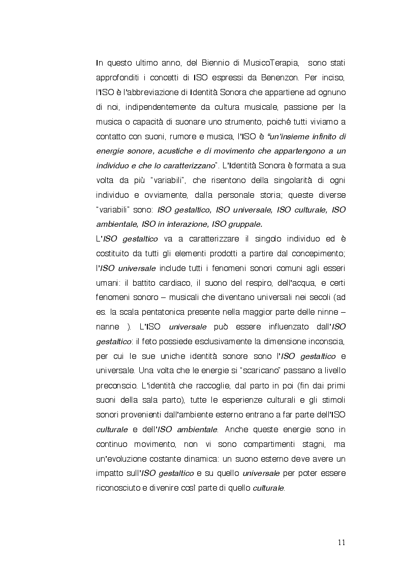 Estratto dalla tesi: L'Ambiente Sonoro, l'olofonia nel percorso musicoterapico di pazienti con grave lesione cerebrale acquisita.
