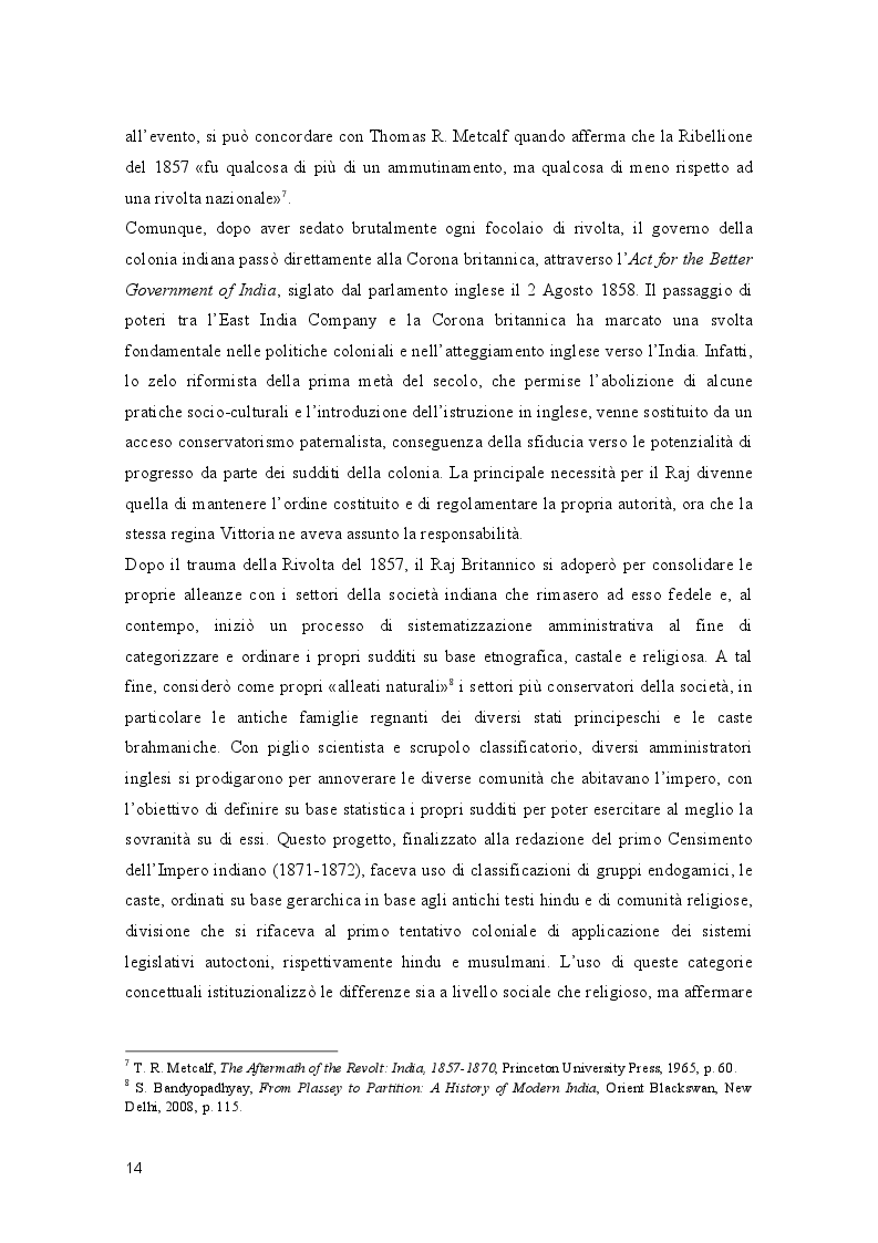 Estratto dalla tesi: L'introiezione dell'Orientalismo: il Nazionalismo Hindu tra ricerca dell'identità e colonialismo