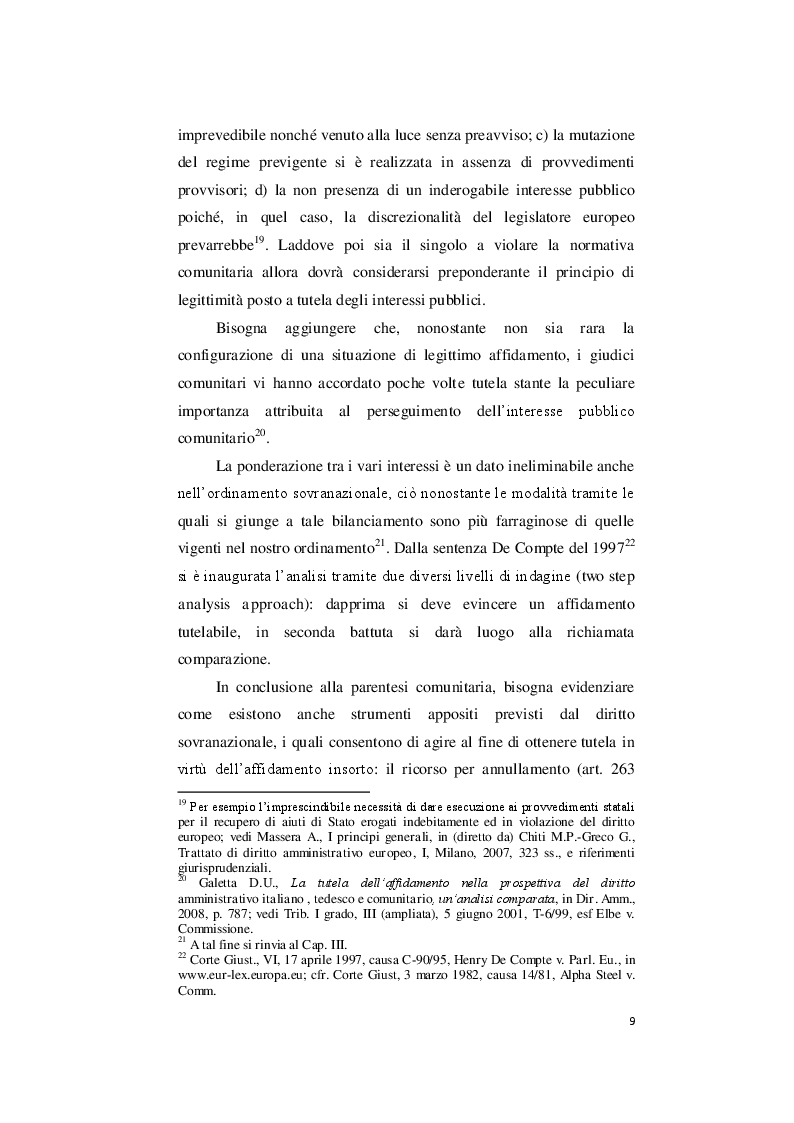 Estratto dalla tesi: Il legittimo affidamento: i limiti all'annullamento e alla revoca.