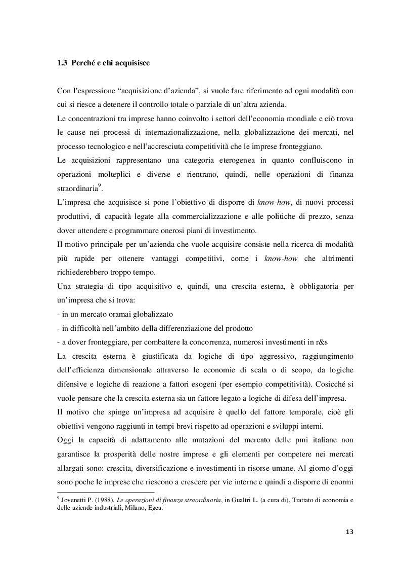 Estratto dalla tesi: Rapporti tra PMI e multinazionali - Una realtà odierna: le acquisizioni