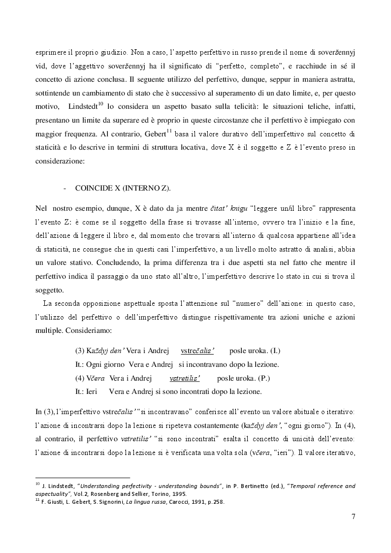 Estratto dalla tesi: Il verbo russo: l'aspetto verbale nella prospettiva didattica