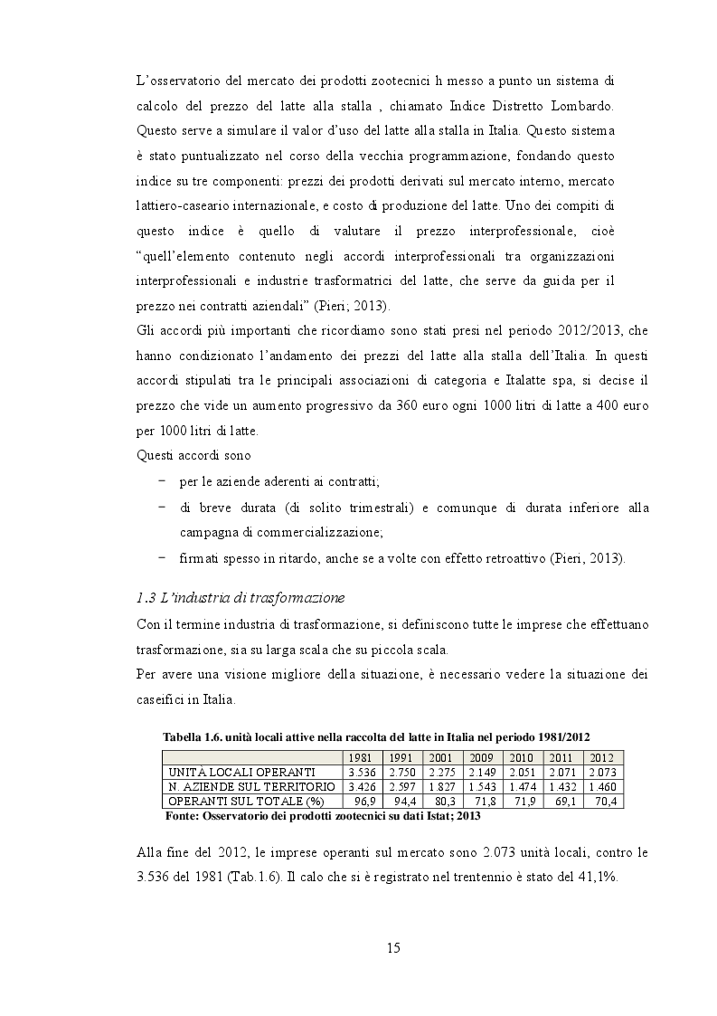 Estratto dalla tesi: Valutazione tecnico economica della trasformazione dell'ordinamento produttivo di un'azienda da latte in Umbria con analisi della filiera del latte