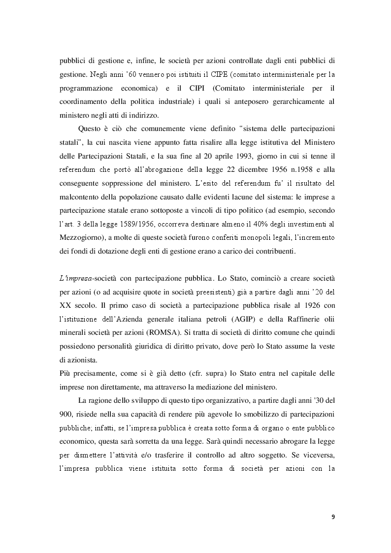 Estratto dalla tesi: Società a partecipazione pubblica e procedure concorsuali