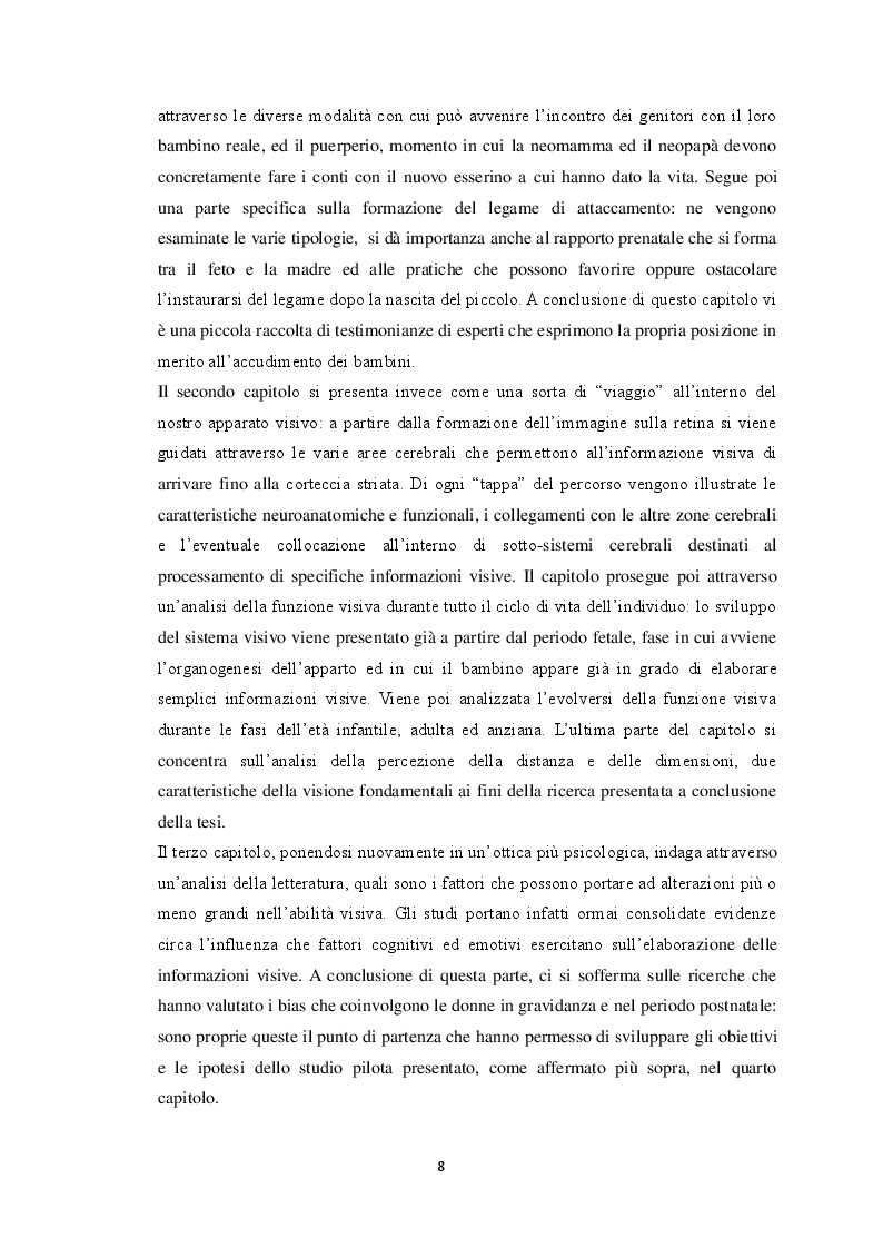 Anteprima della tesi: Maternità e bias percettivi: uno studio pilota sulla percezione degli stimoli visivi nelle madri, Pagina 3