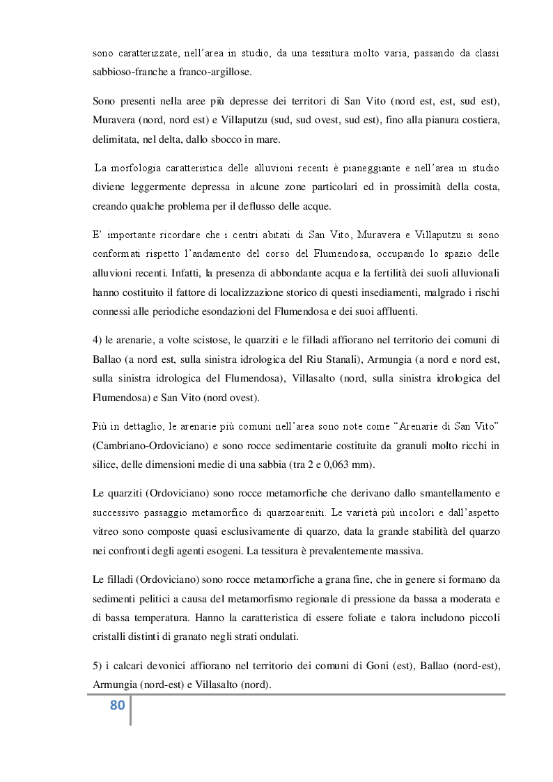 Estratto dalla tesi: Analisi territoriale e valorizzazione delle risorse ambientali e culturali dell’area del bacino del basso Flumendosa.