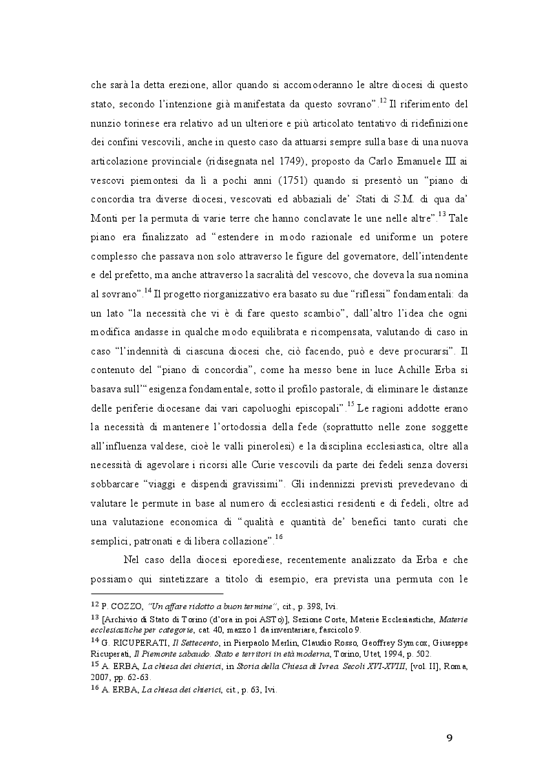 Estratto dalla tesi: Ricerche storico-giuridiche sulla Diocesi di Mondovì nel periodo napoleonico