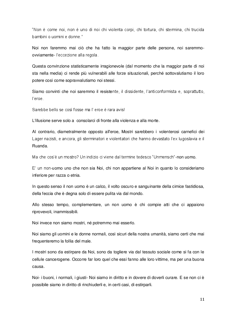 Estratto dalla tesi: Conformismo ed obbedienza: Analisi storica ed empirica, casistiche ed esperimenti di psicologia sociale