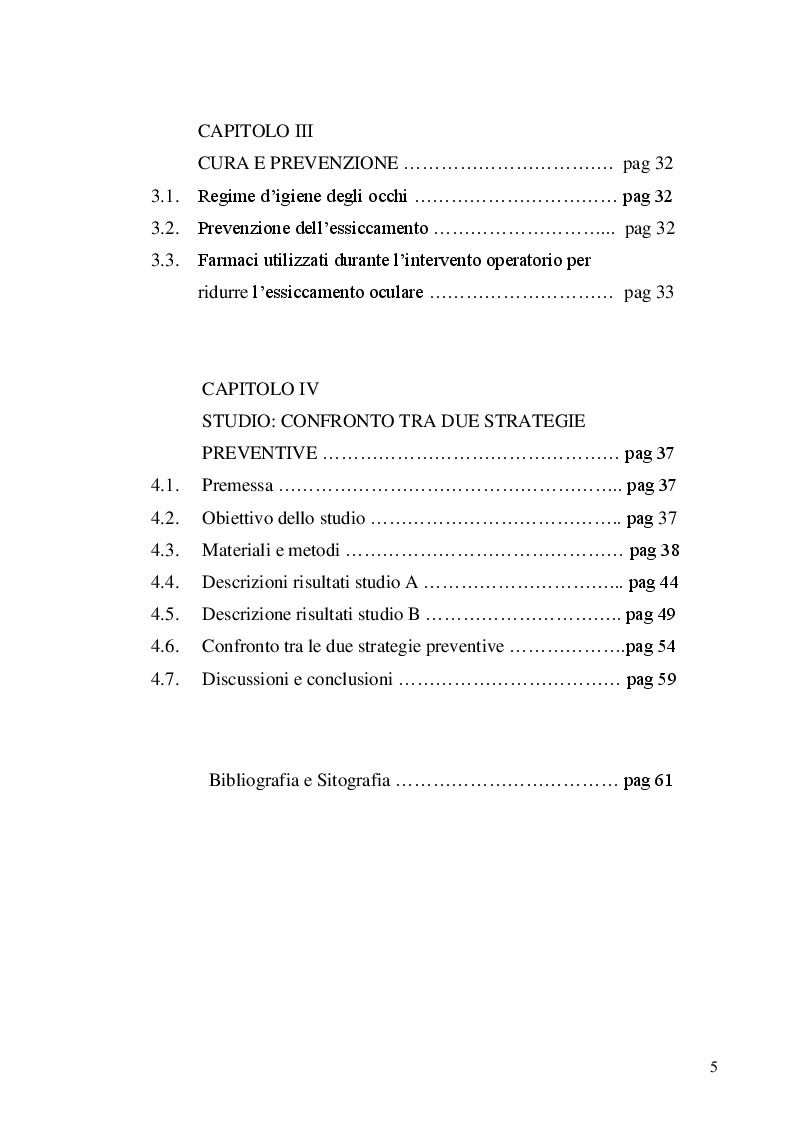 Indice della tesi: La protezione oculare nel paziente in anestesia generale: confronto tra due strategie preventive, Pagina 2