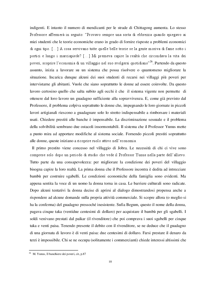 Estratto dalla tesi: L'evoluzione della finanza etica: dai Monti di Pietà al microcredito oggi