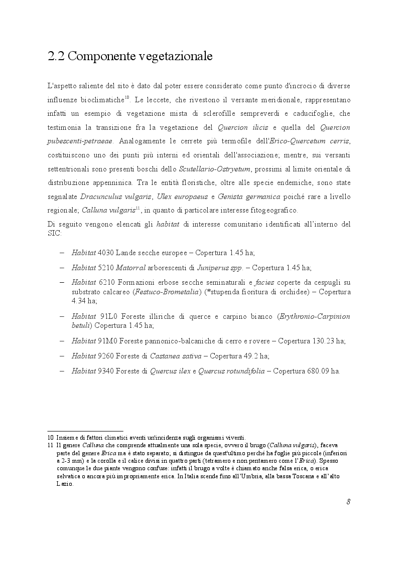 Estratto dalla tesi: La Martora nel SIC “Monte Malbe” in relazione alla comunità dei Mesocarnivori