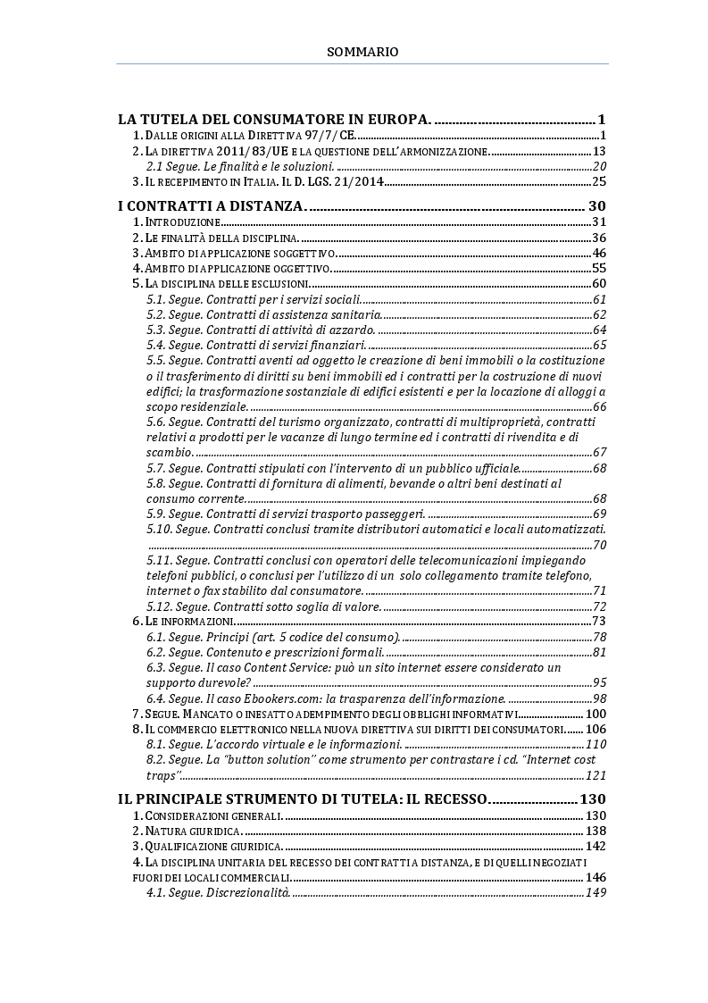 Indice della tesi: I contratti a distanza, Pagina 1
