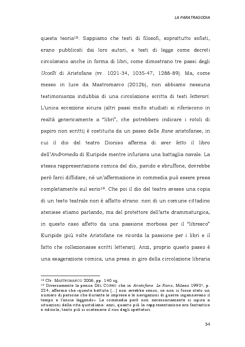 Estratto dalla tesi: La paratragodia del Telefo di Euripide in Aristofane