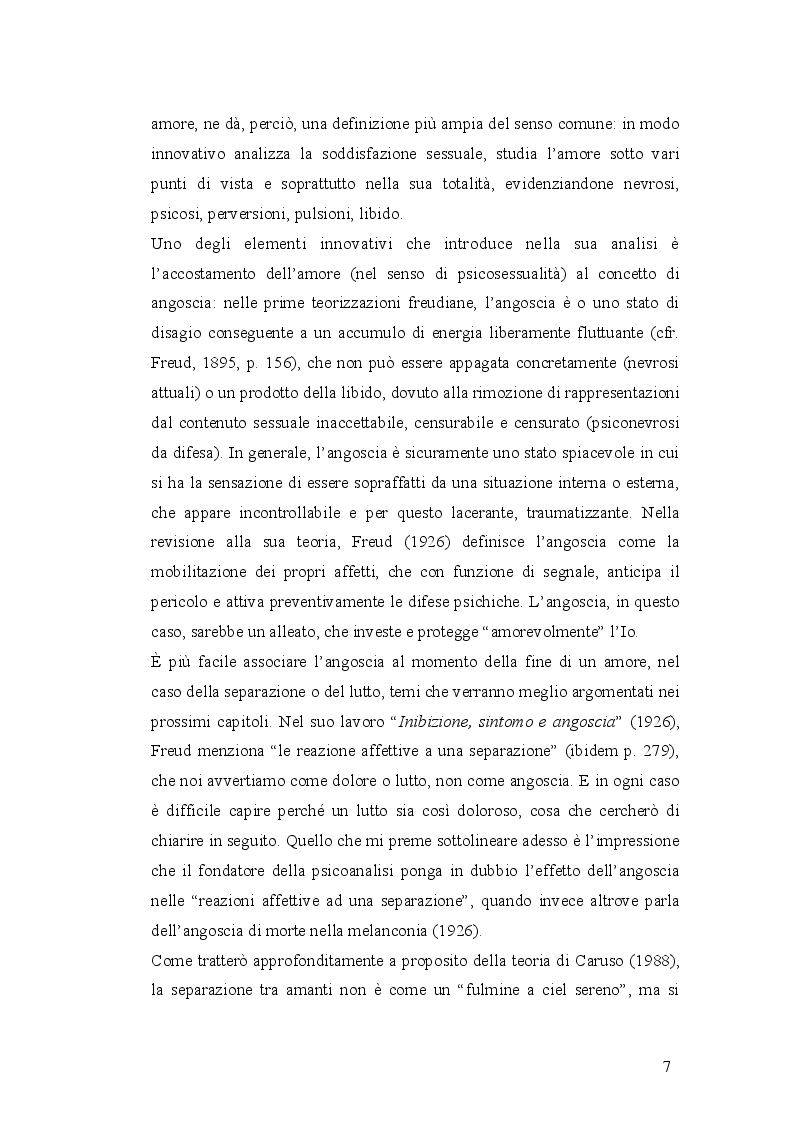 Estratto dalla tesi: La separazione amorosa come processo di lutto
