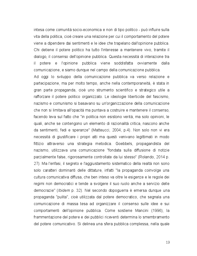 Estratto dalla tesi: Comunicazione di crisi delle pubbliche amministrazioni. Quale influenza sul voto?