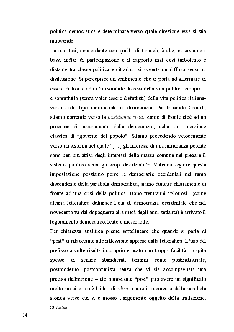 Estratto dalla tesi: Aspetti dell'antipolitica nella democrazia italiana
