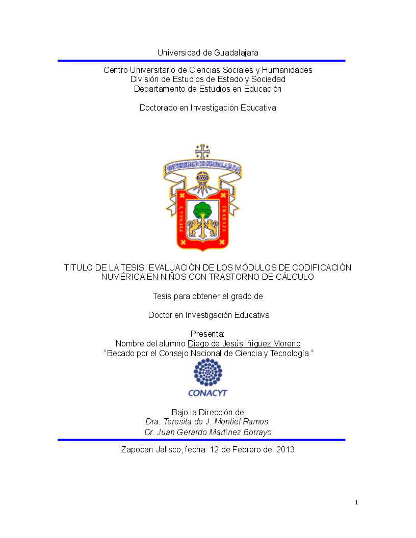 Anteprima della tesi: Evaluación de los módulos de codificación numérica en niños con trastorno de cálculo. , Pagina 1