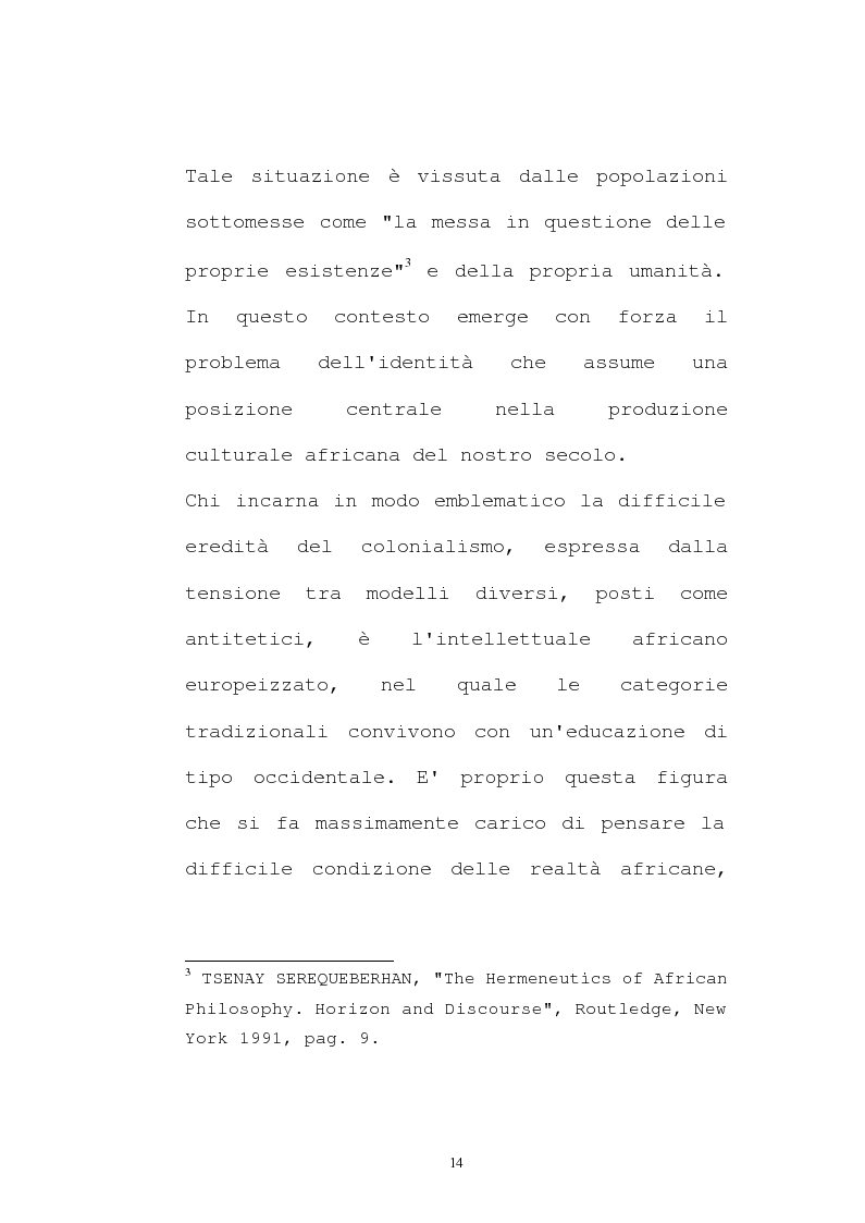 Anteprima della tesi: Il pensiero socio-politico di Tsenay Serequeberhan: un'ermeneutica della filosofia africana, Pagina 10