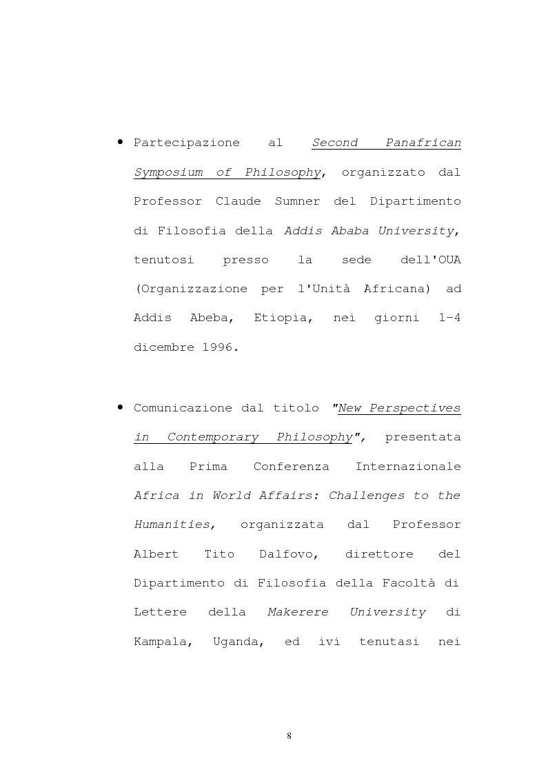 Anteprima della tesi: Il pensiero socio-politico di Tsenay Serequeberhan: un'ermeneutica della filosofia africana, Pagina 4