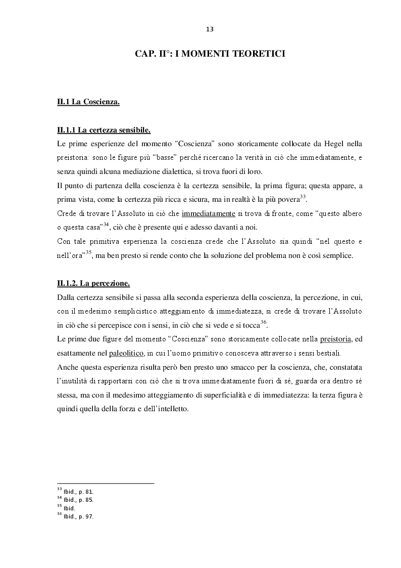 Estratto dalla tesi: Critica del soggetto finito e costruzione dell'Assoluto nella "Fenomenologia dello Spirito" di Hegel: l'odissea della coscienza