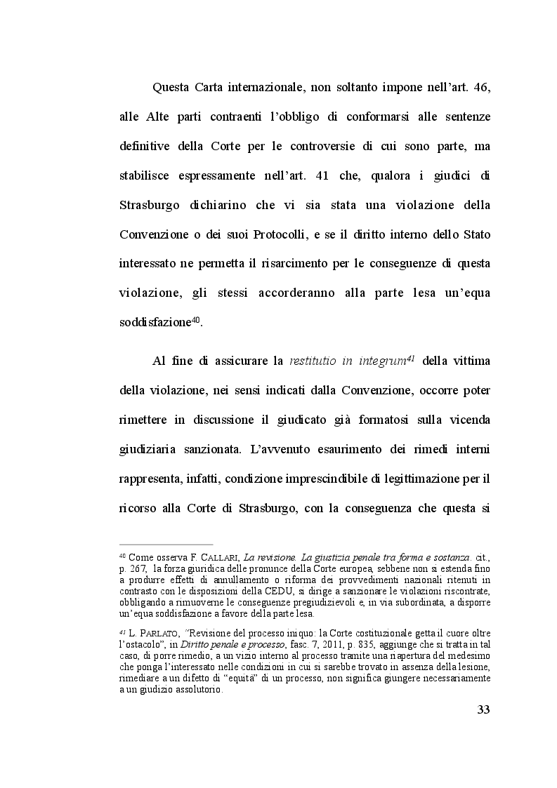 Estratto dalla tesi: Revisione del giudicato penale e riparazione dell'errore giudiziario