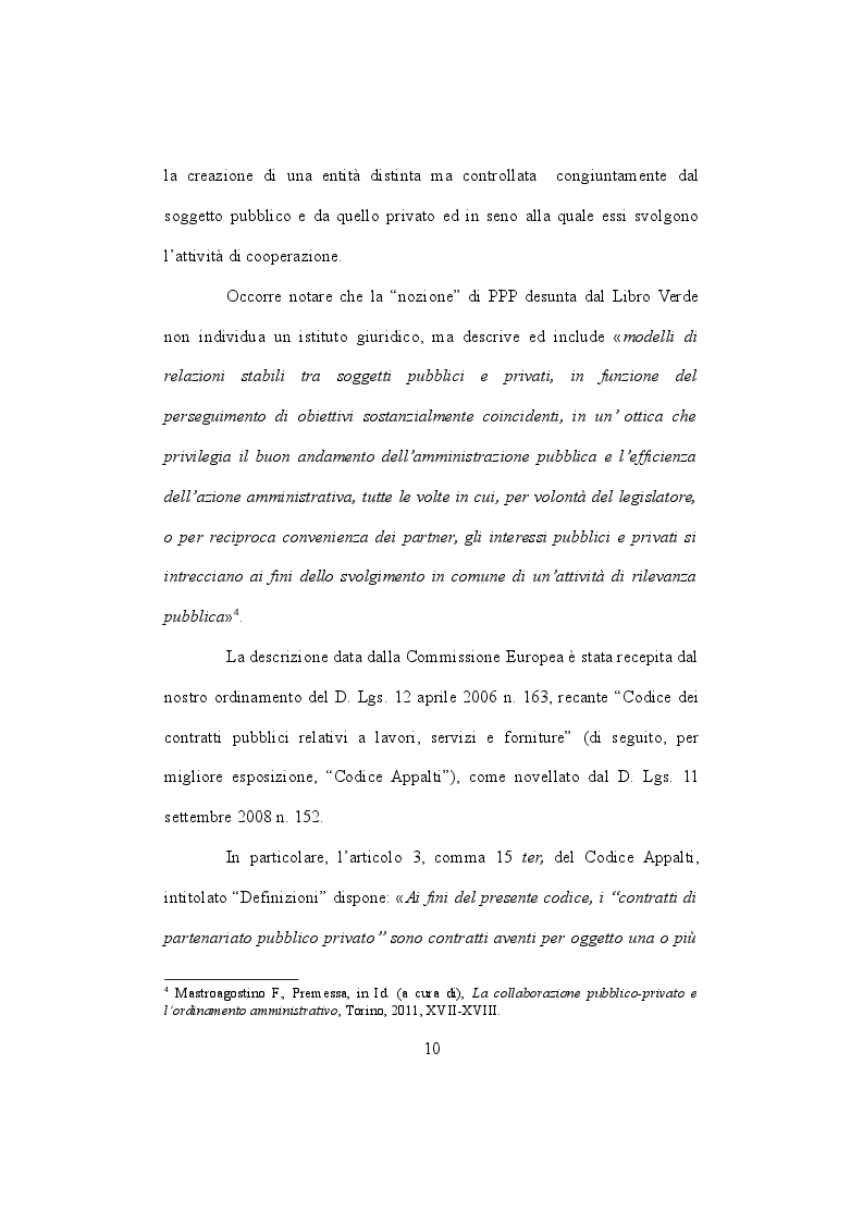 Anteprima della tesi: La finanza di progetto: art.153 del d.lgs. 12 aprile 2006 n. 163, Pagina 7