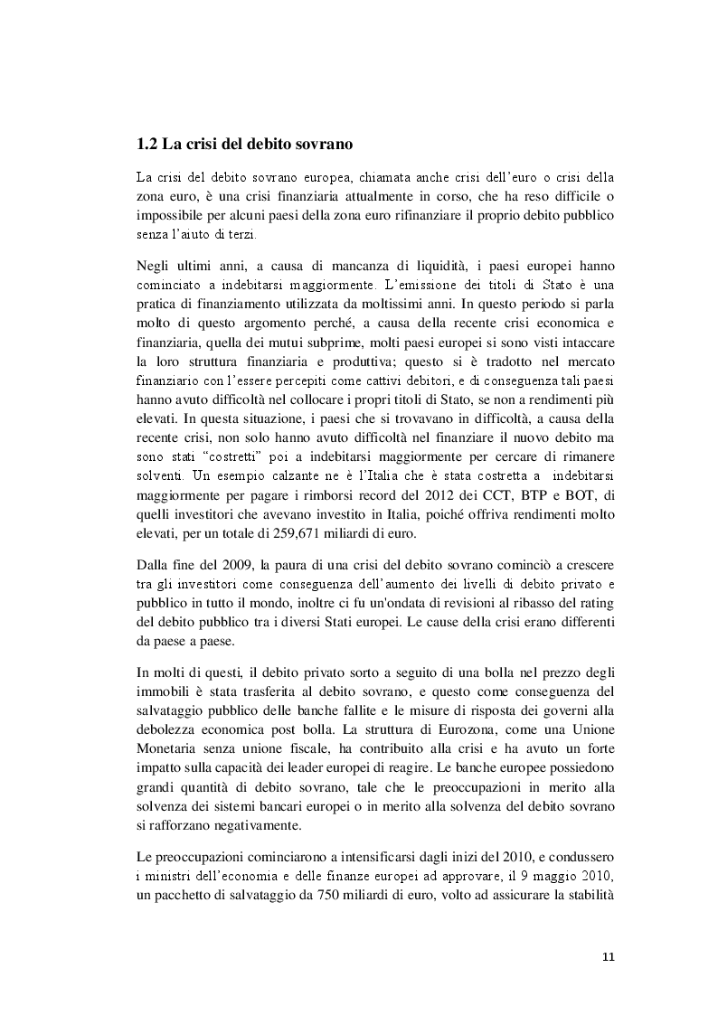 Estratto dalla tesi: La crisi del debito sovrano: il tramonto dell'Euro