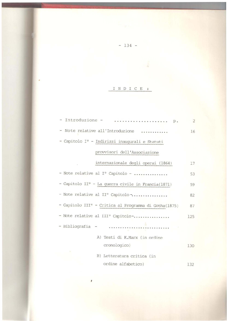 Indice della tesi: Storia e politica in Marx (1864-75), Pagina 1