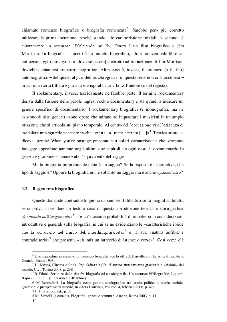 Estratto dalla tesi: «Il medium è il messaggio e il messaggio sono io». Relazioni transmediali nelle biografie su Jim Morrison tra realtà, finzione e rimediazione