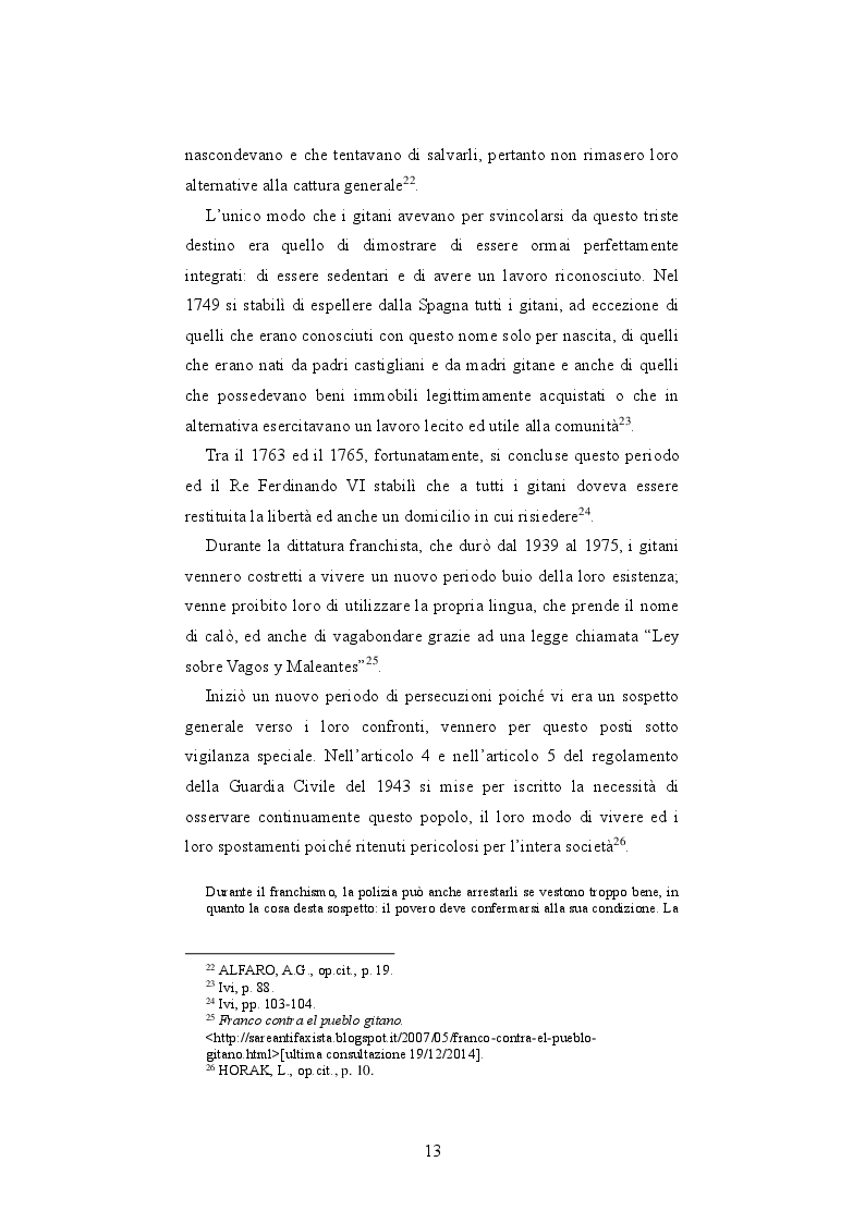 Estratto dalla tesi: Cultura gitana tra emarginazione ed integrazione
