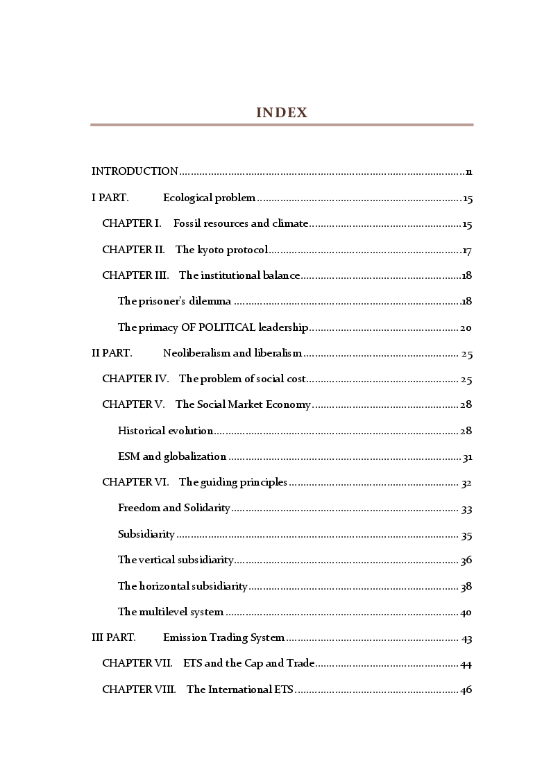 Indice della tesi: Agrifood Global Market and Social Market Economy, Pagina 1