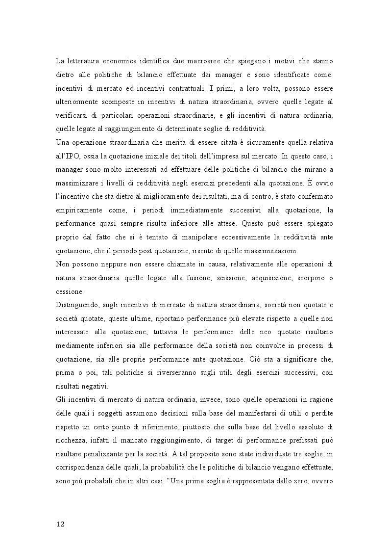 Estratto dalla tesi: Earnings Management in the Banking Industry