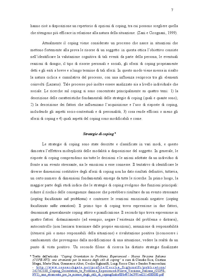 Estratto dalla tesi: Assistenza psicologica e benessere nel trapianto di rene