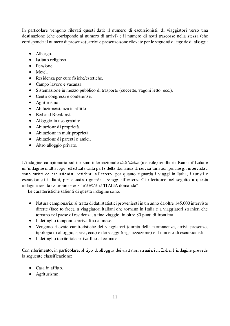 Estratto dalla tesi: Metodi statistici applicati alla stima del turismo sommerso nel comune di Verona