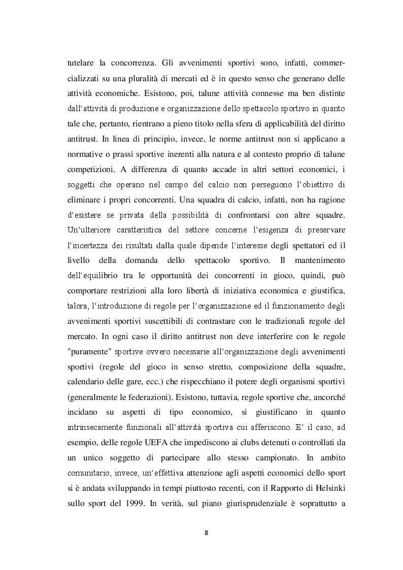 Estratto dalla tesi: Diritti TV, il mondo del calcio tra business e ANTITRUST