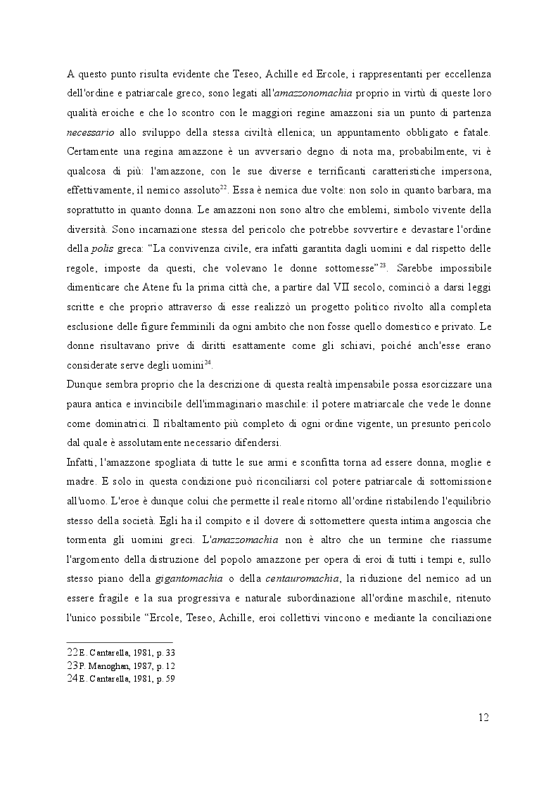 Estratto dalla tesi: Le donne guerriere nel poema cavalleresco del Rinascimento: dalle amazzoni a Clorinda