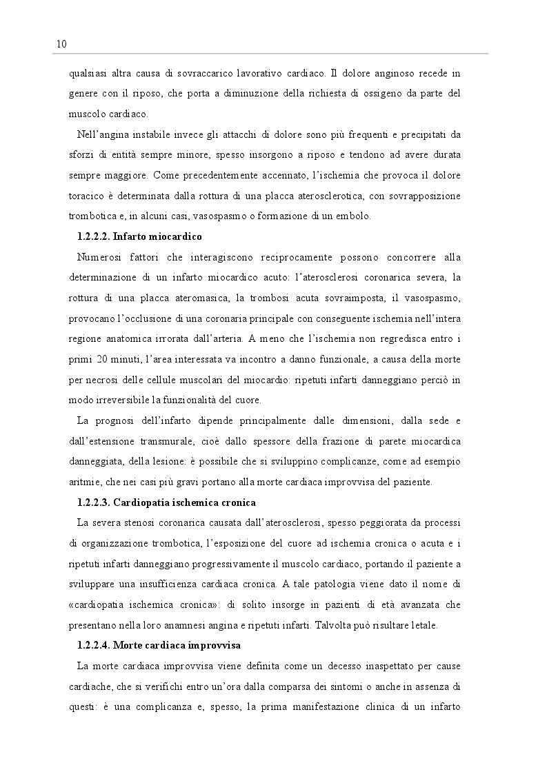 Estratto dalla tesi: Conoscenze sulla malattia e outcome psicologico nella cardiopatia ischemica