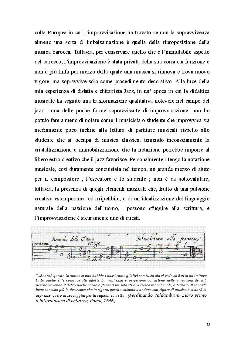 Estratto dalla tesi: Didattica dell'improvvisazione nell'insegnamento della chitarra per le scuole medie ad indirizzo musicale