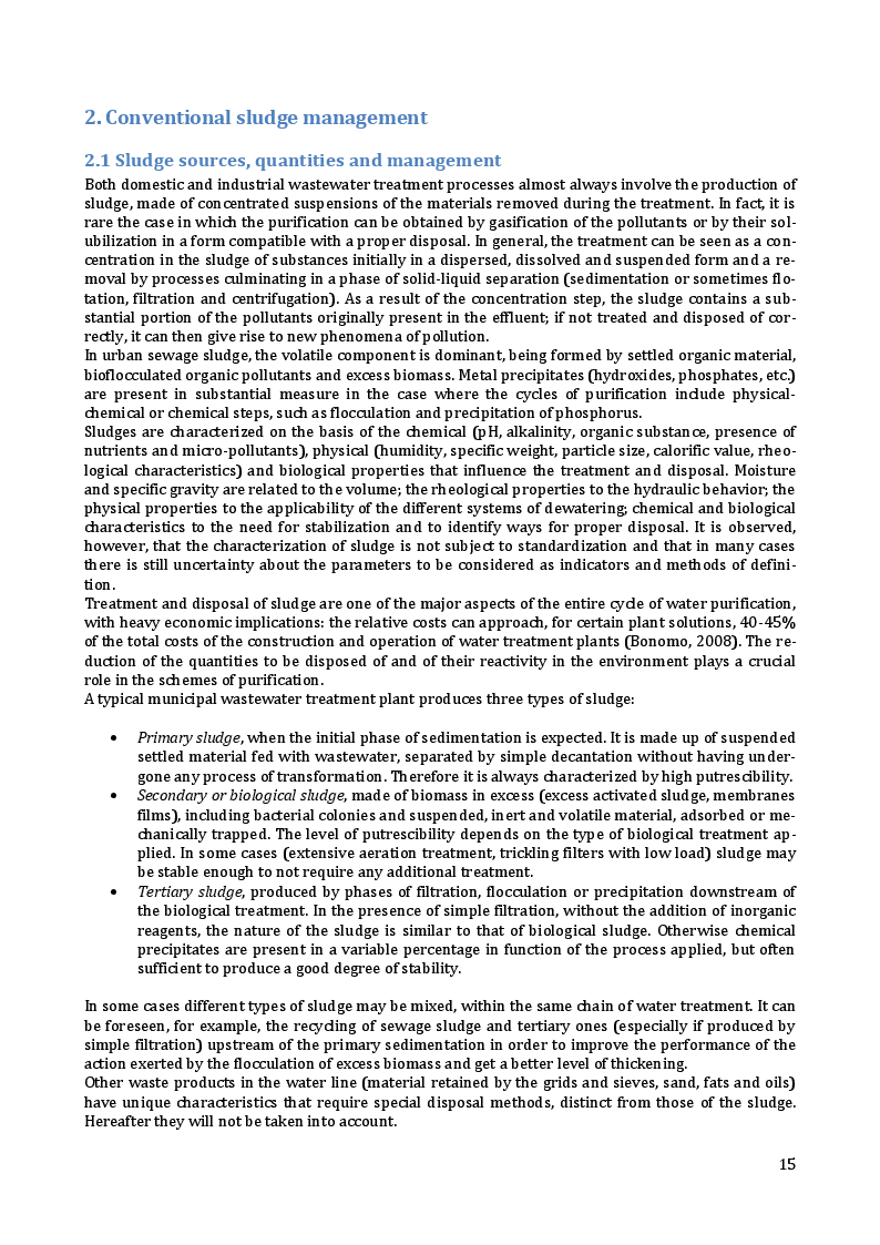 Estratto dalla tesi: Optimization of the treatment and disposal of sewage sludge in the ATO of Como: options and scenarios assessment.