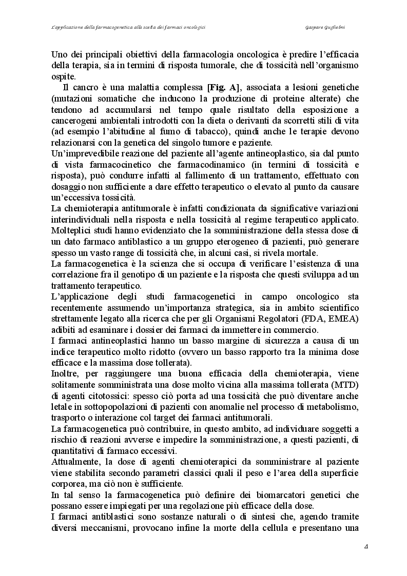 Anteprima della tesi: L’applicazione della farmacogenetica alla scelta dei farmaci oncologici, Pagina 3