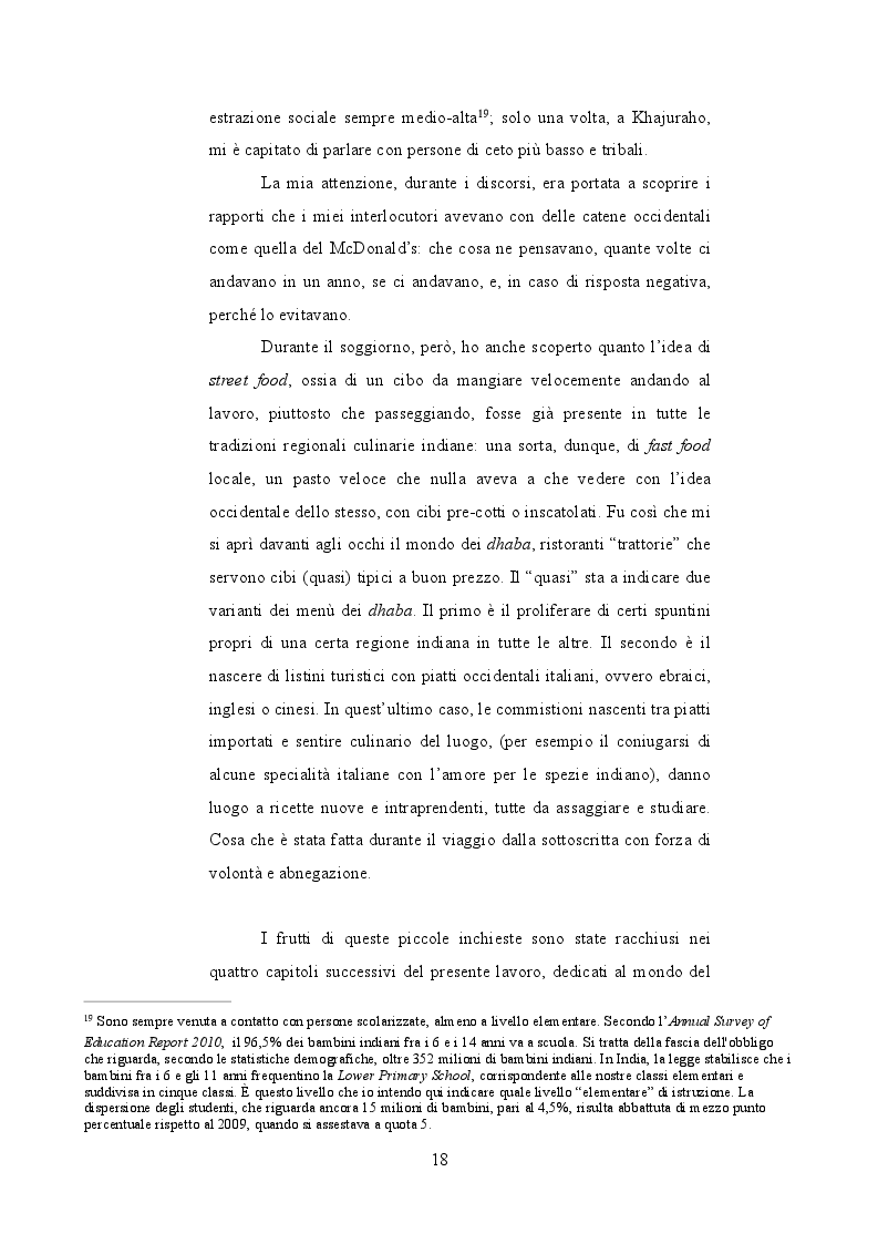 Estratto dalla tesi: Fast India. Compromessi di globalizzazione culinaria