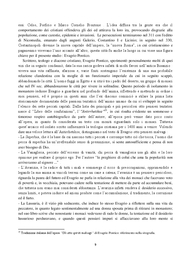 Estratto dalla tesi: Storia dei 7 Vizi Capitali, dal passato alla personalità moderna