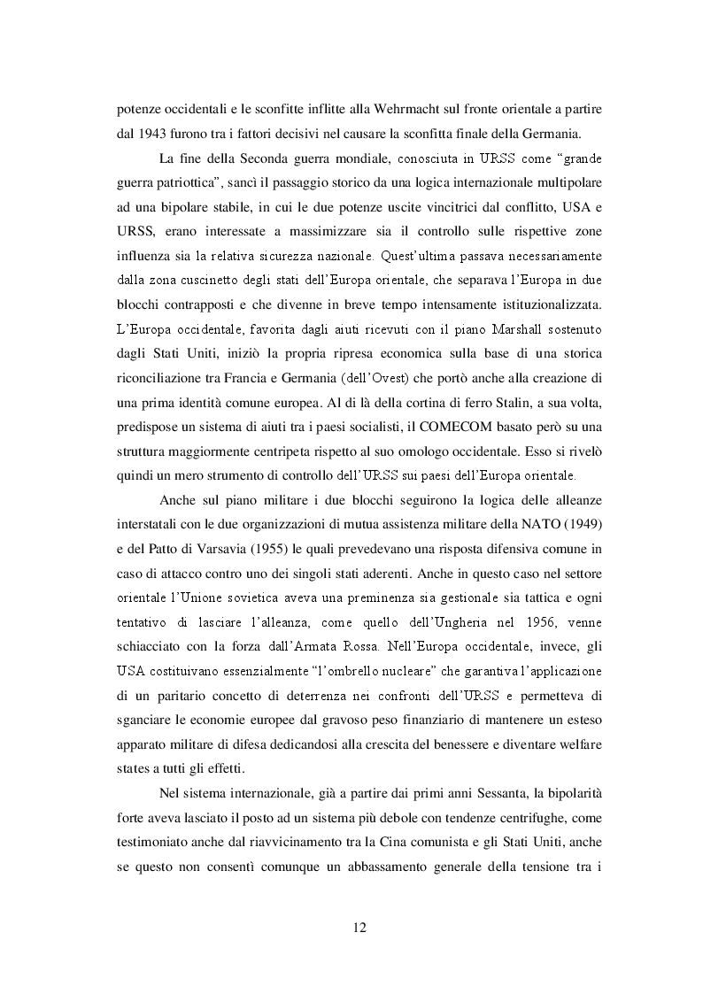 Estratto dalla tesi: Il putinismo e il ruolo della Russia del mondo post-bipolare