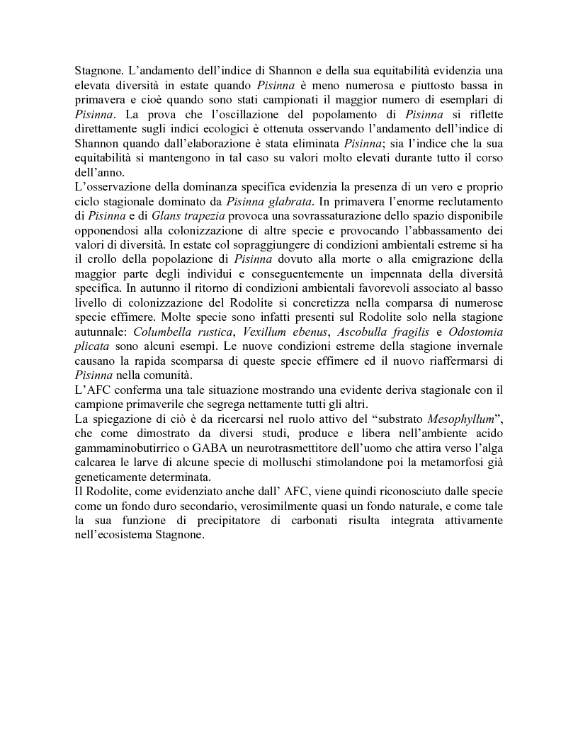 Anteprima della tesi: Descrizione e struttura della malacofauna associata alle alghe calcaree dello Stagnone di Marsala (Trapani), Pagina 2