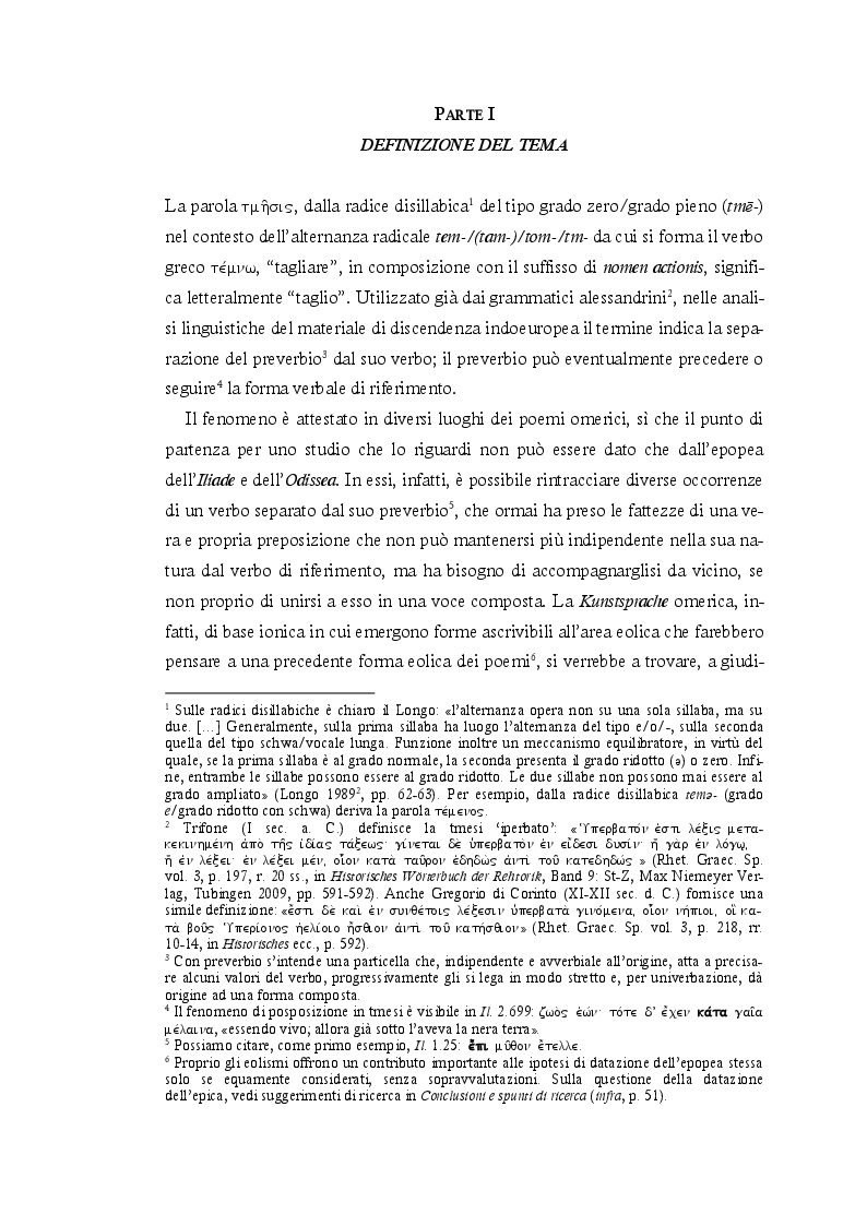 Estratto dalla tesi: 'Tmesi' fra indoeuropeo, miceneo e greco omerico