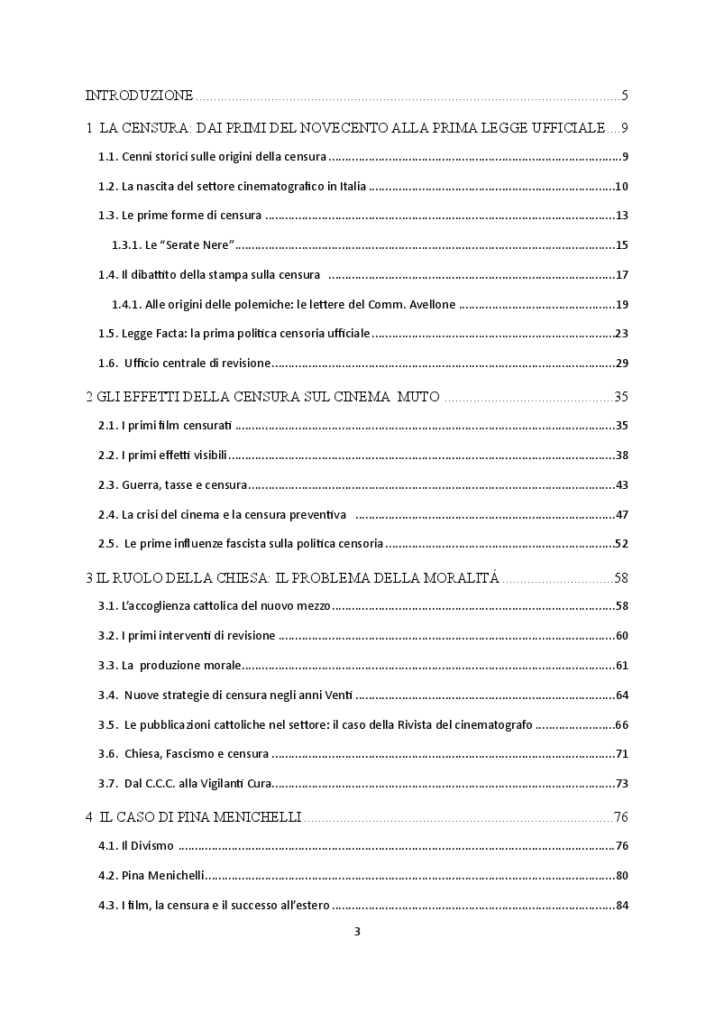 Indice della tesi: La censura nel cinema muto italiano, Pagina 1