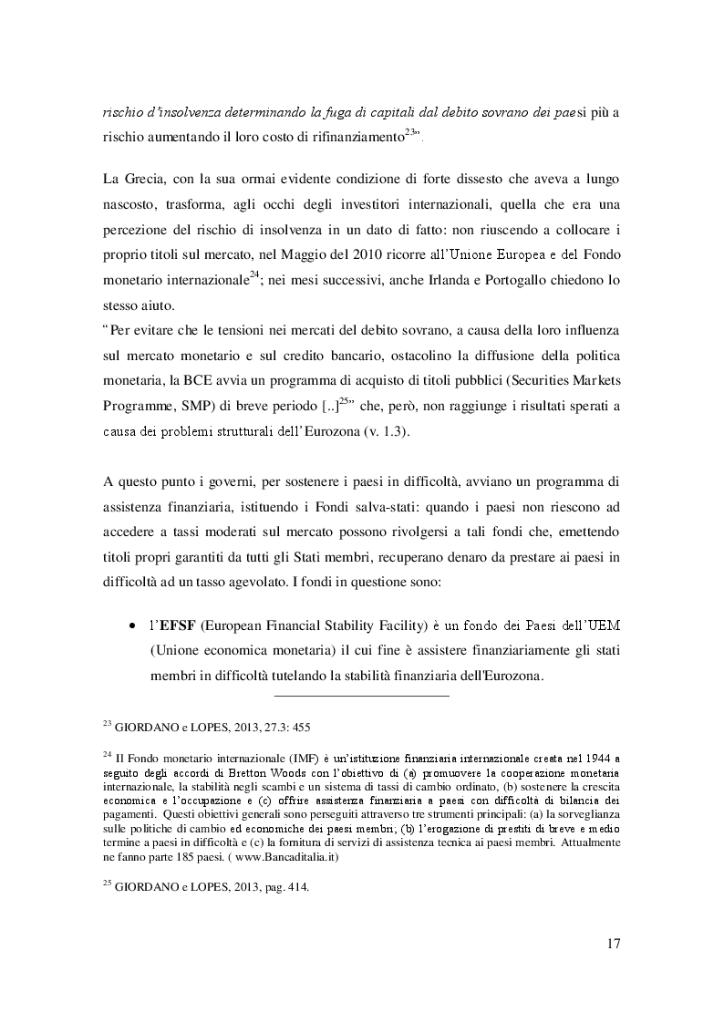 Estratto dalla tesi: La crisi dell’Eurozona e il nuovo modello di prevenzione e gestione delle crisi: L’Unione Bancaria Europea
